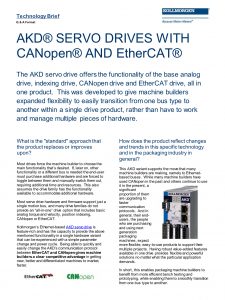 Kollmorgen ADK Servo Drives with CANopen and EtherCAT